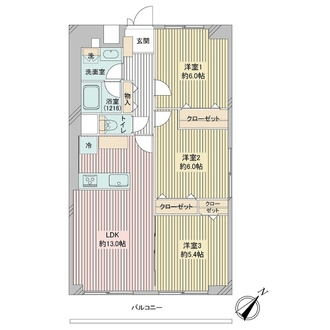 鶴見スカイハイツＡ棟の間取図