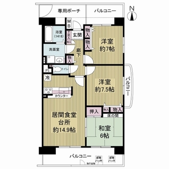 リバーサイドコープ長柄の間取図