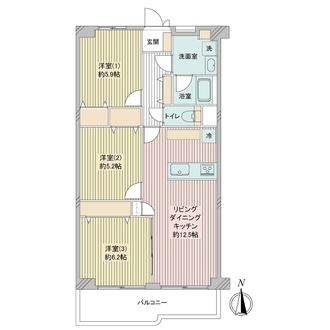 大島スカイハイツの間取図