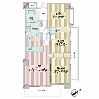 磯子北パーク・ホームズの間取図