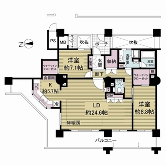 コムズシティ野江Ｄ棟の間取図
