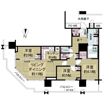 プラウドタワー名古屋錦の間取図