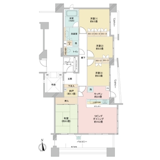 グレーシアシティ横濱いずみ中央フロントコートの間取図