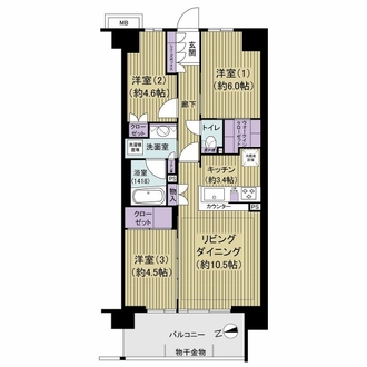 メイツ一橋学園ＳＵＩＴＥの間取図