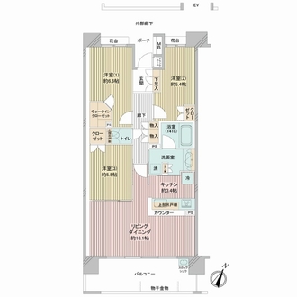 センターフィールド浦和美園ミッドランド弐番街の間取図