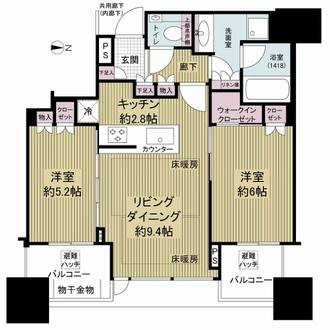 シティタワー大阪本町の間取図