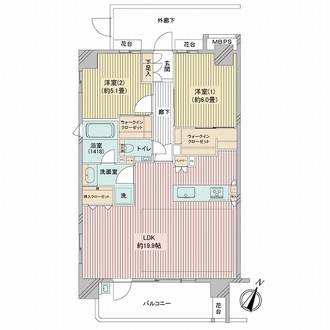 クリオ西横浜ブライトマークスの間取図