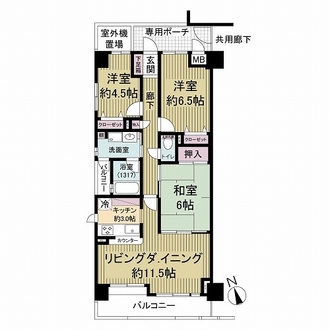 エス・バイ・エルマンション天王寺北の間取図