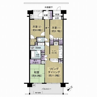 コスモクラルテ西船橋の間取図