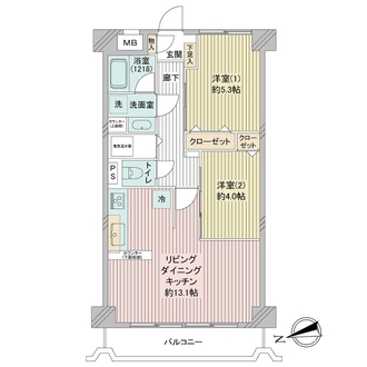 大森北一ハイツの間取図