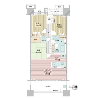 東京テラスB棟の間取図