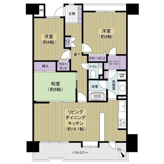 プランヴェールＥＸサザンウィングの間取図