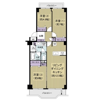鷺沼東ロイヤルマンションの間取図