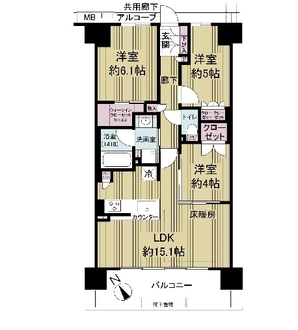 ウエリス豊中三国の間取図