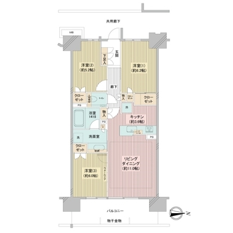 プレミスト湘南辻堂フォレストフェイスの間取図