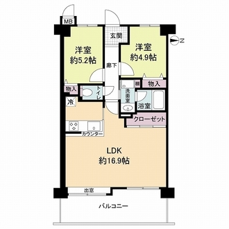 サングレール住之江公園の間取図