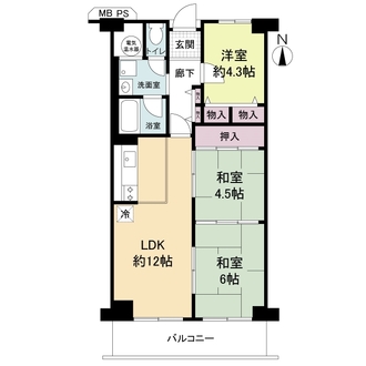 コトーハイツ伏見稲荷Ｂ棟の間取図
