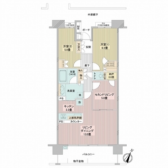 センターフィールド浦和美園参番街ガーデンランドの間取図