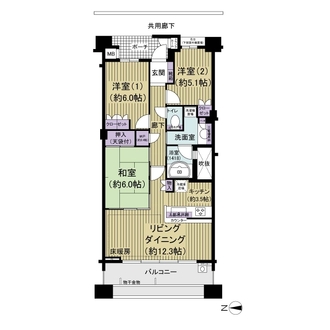 プラウド横濱鶴見二見台の間取図