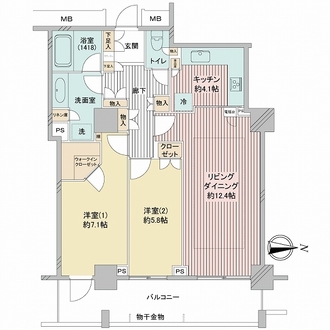 キャナルワーフタワーズＥＡＳＴの間取図