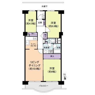 新松戸アゼリアパークハウスA棟の間取図