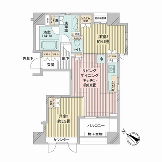 ヴォアール日本橋人形町の間取図