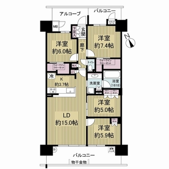 グリーンゲートレジデンス　ブライトウイングの間取図