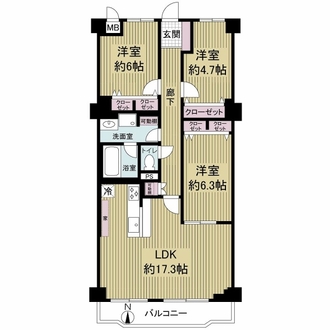 藤和伏見コープの間取図