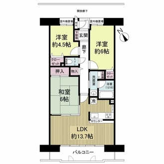 ファミールハイツ京都伏見ステージ１の間取図
