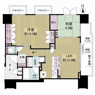 ランズ北田辺の間取図