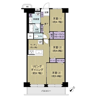 日商岩井亀戸マンションの間取図
