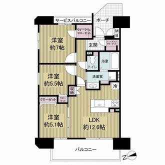 ユニディオコート城東の間取図