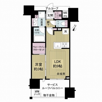 グローベル南千住駅前の間取図