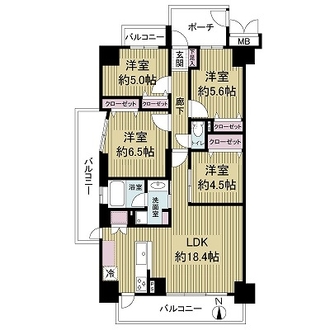パレ千里壱号棟の間取図