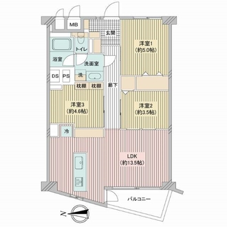 日生三鷹マンションの間取図