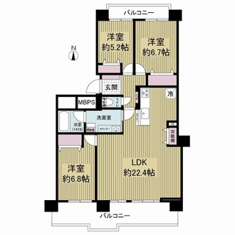 桜第三コーポの間取図