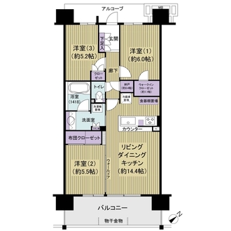 ザ・ガーデンズ東京王子 カームコートの間取図