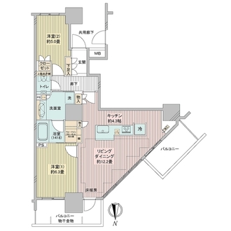プライムパークス品川シーサイドザ・タワーの間取図