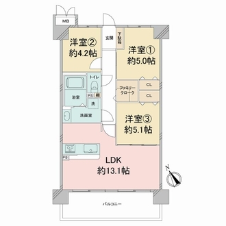 キングマンション新淀川の間取図