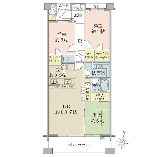 湘南袖ケ浜レジデンスB棟の間取図