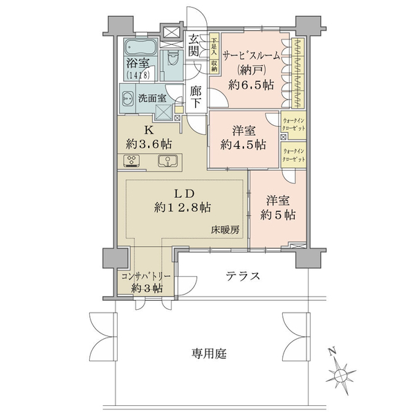 クリオ横濱三ツ沢の間取図