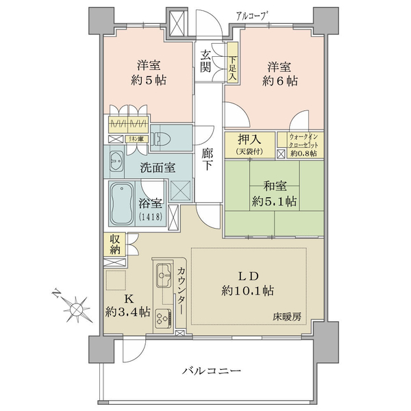 ベリスタ北習志野ウエストレジデンスの間取図