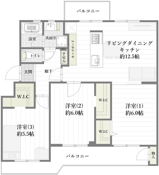 東建北習志野マンションＡ棟の間取図