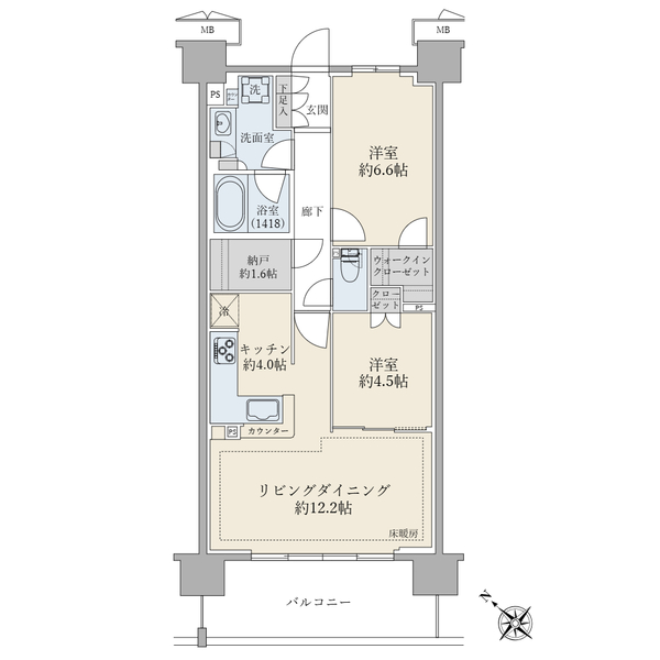 プレミスト稲毛海岸の間取図