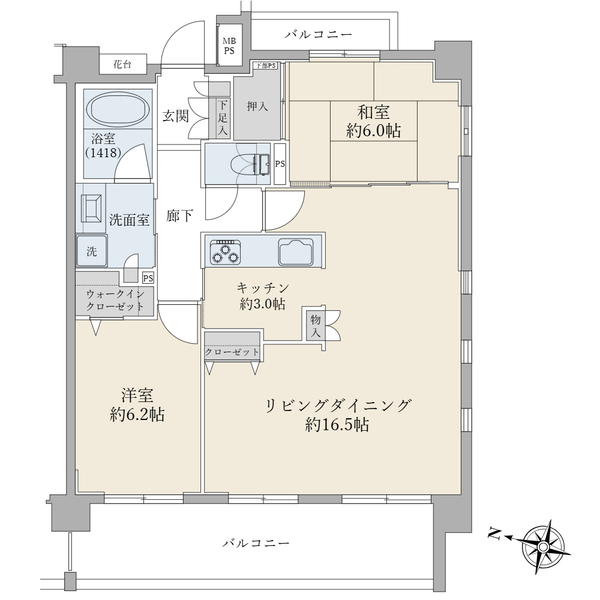 クリオ横浜鴨居の間取図