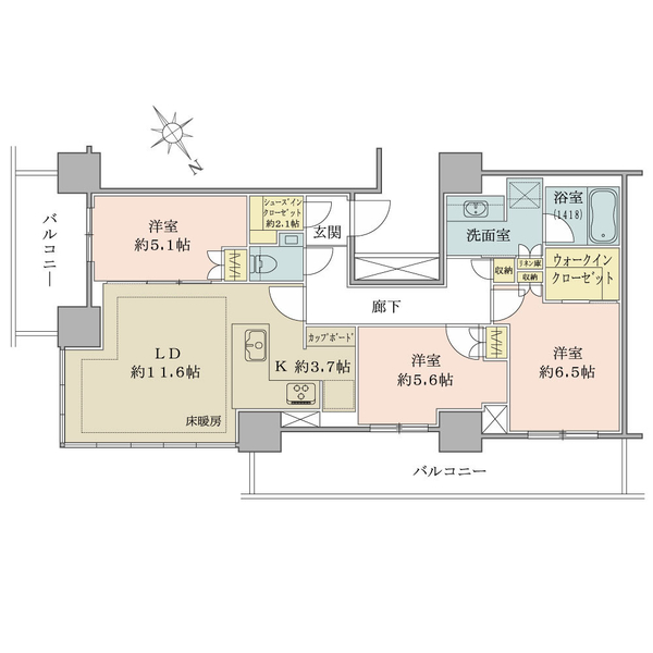 ブリリアタワー浜離宮の間取図