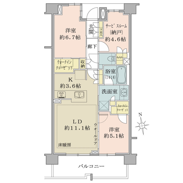 ブリリア大島グリーンアベニューの間取図