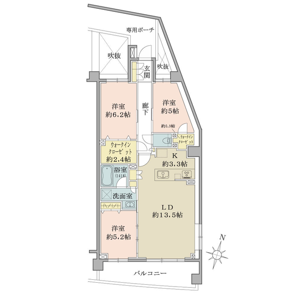クレストフォルム生田グランヒルズの間取図