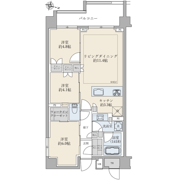 ブリリア大島パークサイドの間取図