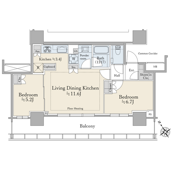 ブリリアタワー浜離宮の間取図
